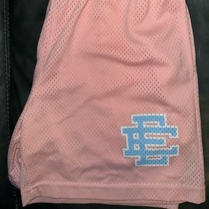 Eric Emanuel Pale Pink & Baby Blue EE Logo Shorts